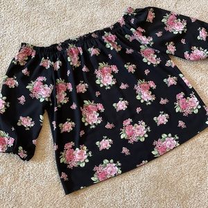 🎉 Paper Crane Off the Shoulder Floral Top trending